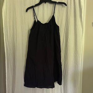 Navy Blue Mini Sleeveless Linen Dress